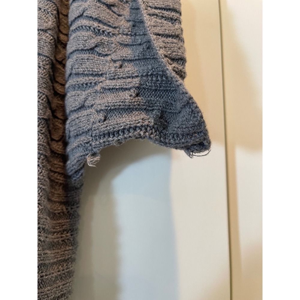 Lane Bryant Gray Cotton Cable Knit Open Front Short Sleeve Cardigan Sweater 18 - Picture 6 of 16